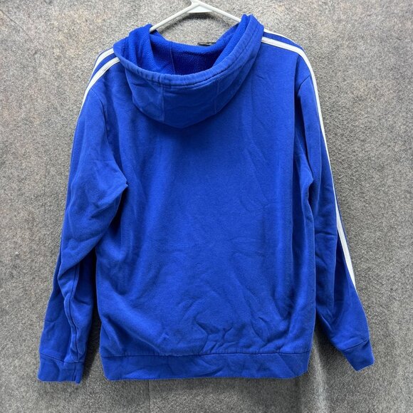 Adidas Sweatshirt Hoodie Mens Medium Blue 3 Stripes Big Logo Pullover Athletic - Picture 2 of 12